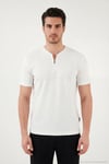 Pamuklu Regular Fit Yarım Fermuarlı Erkek T Shirt 5902653 BEYAZ