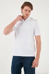 Pamuklu Regular Fit Yarım Fermuarlı Erkek Polo Yaka T Shirt 5901029 KIRIK BEYAZ