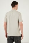 Pamuklu Regular Fit Yarım Fermuarlı Erkek Polo Yaka T Shirt 5902972 TAŞ