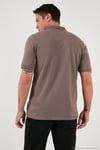 Pamuklu Regular Fit Yarım Fermuarlı Erkek Polo Yaka T Shirt 5903008 TOPRAK