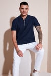 Pamuklu Regular Fit Yarım Fermuarlı Kolej Yaka 3'lü Paket Erkek T Shirt 5902653S3 Vizon-Haki-Lacivert