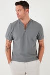 Pamuklu Regular Fit Yarım Fermuarlı Kolej Yaka 3'lü Paket Erkek T Shirt 5902653S3 Siyah-Beyaz-Açık Haki
