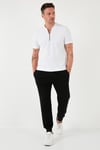 Pamuklu Regular Fit Yarım Fermuarlı Kolej Yaka 3'lü Paket Erkek T Shirt 5902653S3 Siyah-Beyaz-Vizon
