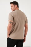 Pamuklu Regular Fit Yarım Fermuarlı Kolej Yaka 3'lü Paket Erkek T Shirt 5902653S3 Siyah-Vizon-Haki