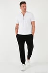 Pamuklu Regular Fit Yarım Fermuarlı Kolej Yaka 3'lü Paket Erkek T Shirt 5902653S3 Siyah-Beyaz-Açık Haki
