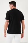Pamuklu Regular Fit Yarım Fermuarlı Kolej Yaka 3'lü Paket Erkek T Shirt 5902653S3 Siyah-Beyaz-Açık Haki