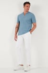 Pamuklu Regular Fit Yarım Fermuarlı Kolej Yaka 3'lü Paket Erkek T Shirt 5902653S3 Mavi-Siyah-Beyaz
