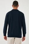 Pamuklu Regular Fit Yarım Fermuarlı Polo Yaka Erkek Sweat 5905805 İNDİGO