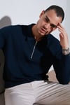 Pamuklu Regular Fit Yarım Fermuarlı Polo Yaka Erkek Sweat 5905805 İNDİGO