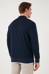 Pamuklu Regular Fit Yarım Fermuarlı Polo Yaka Erkek Sweat 5905789 İNDİGO