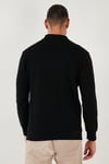 Pamuklu Regular Fit Yarım Fermuarlı Polo Yaka Erkek Sweat 5905805 SİYAH