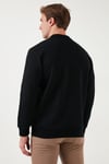 Pamuklu Regular Fit Yarım Fermuarlı Polo Yaka Erkek Sweat 5905789 SİYAH