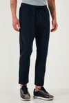 Pamuklu Regular Fit Yüksek Bel Düz Paça Çimalı Jogger Erkek Pantolon 5908058 LACİVERT