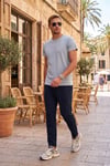 Pamuklu Regular Fit Yüksek Bel Düz Paça Çimalı Jogger Erkek Pantolon 5908058 LACİVERT