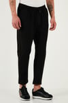 Pamuklu Regular Fit Yüksek Bel Düz Paça Çimalı Jogger Erkek Pantolon 5908058 SİYAH