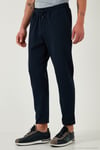Pamuklu Regular Fit Yüksek Bel Düz Paça Çimalı Jogger Erkek Pantolon 5908058 LACİVERT