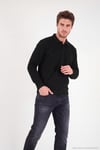 Pamuklu Regular Fit Yumuşak Dokulu Düğmeli Erkek Polo Yaka Kazak 5906103 SİYAH