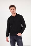Pamuklu Regular Fit Yumuşak Dokulu Düğmeli Erkek Polo Yaka Kazak 5906103 SİYAH