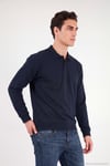 Pamuklu Regular Fit Yumuşak Dokulu Düğmeli Erkek Polo Yaka Kazak 5906103 LACİVERT