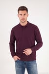 Pamuklu Regular Fit Yumuşak Dokulu Düğmeli Erkek Polo Yaka Kazak 5906103 BORDO