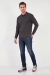 Pamuklu Regular Fit Yumuşak Dokulu Düğmeli Erkek Polo Yaka Kazak 5906103 ANTRASİT