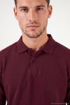 Pamuklu Regular Fit Yumuşak Dokulu Düğmeli Erkek Polo Yaka Kazak 5906103 BORDO