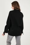 Pamuklu Relaxed Fit Bağlama Detaylı Kadın Gömlek 6925408 SİYAH
