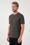 Pamuklu Relaxed Fit Bisiklet Yaka Basic Erkek T Shirt 5905884 KAHVE