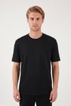 Pamuklu Relaxed Fit Bisiklet Yaka Basic Erkek T Shirt 5905884 SİYAH