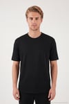 Pamuklu Relaxed Fit Bisiklet Yaka Basic Erkek T Shirt 5905884 SİYAH