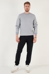 Pamuklu Relaxed Fit Bisiklet Yaka Erkek Sweat 5905453 AÇIK GRİ