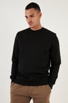 Pamuklu Relaxed Fit Bisiklet Yaka Erkek Sweat 5905453 SİYAH