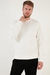 Pamuklu Relaxed Fit Bisiklet Yaka Erkek Sweat 5905453 EKRU