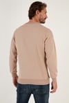 Pamuklu Relaxed Fit Bisiklet Yaka Erkek Sweat 5905453 VİZON
