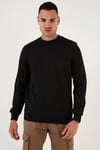 Pamuklu Relaxed Fit Bisiklet Yaka Erkek Sweat 5905453 SİYAH