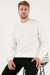 Pamuklu Relaxed Fit Bisiklet Yaka Erkek Sweat 5905453 EKRU