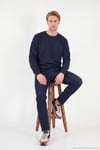 Pamuklu Relaxed Fit Bisiklet Yaka Erkek Sweat 5901257 İNDİGO