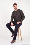 Pamuklu Relaxed Fit Bisiklet Yaka Erkek Sweat 5901257 Acı Kahve