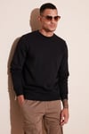 Pamuklu Relaxed Fit Bisiklet Yaka Erkek Sweat 5905453 SİYAH