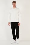 Pamuklu Relaxed Fit Bisiklet Yaka Erkek Sweat 5905453 EKRU