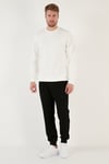 Pamuklu Relaxed Fit Bisiklet Yaka Erkek Sweat 5905453 EKRU