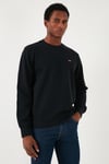 Pamuklu Relaxed Fit Bisiklet Yaka Erkek Kazak A6335-0004 SİYAH