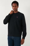 Pamuklu Relaxed Fit Bisiklet Yaka Erkek Kazak A6335-0004 SİYAH