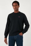 Pamuklu Relaxed Fit Bisiklet Yaka Erkek Kazak A6335-0004 SİYAH