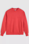 Pamuklu Relaxed Fit Bisiklet Yaka Logolu Erkek Sweat A9244-0033 KIRMIZI