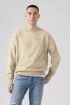 Pamuklu Relaxed Fit Bisiklet Yaka Logolu Erkek Sweat A9244-0005 BEJ
