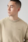 Pamuklu Relaxed Fit Bisiklet Yaka Logolu Erkek Sweat A9244-0005 BEJ
