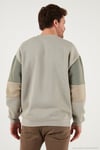 Pamuklu Relaxed Fit Bisiklet Yaka Şardonlu Renk Bloklu Erkek Sweat 5905298T TAŞ