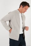 Pamuklu Relaxed Fit Dik Yaka Fermuarlı Erkek Hırka 5901075 TAŞ