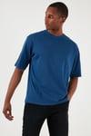 Pamuklu Relaxed Fit Erkek T Shirt A6770-0006 LACİVERT